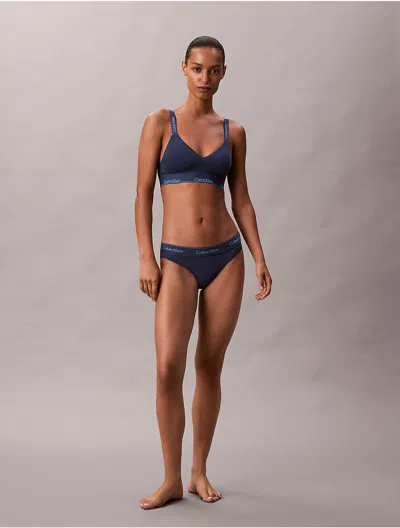 Calvin Klein Women's Icon Cotton Modal Lightly Lined Bralette In Blue