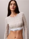 Calvin Klein Women's Icon Cotton Modal Lightly Lined Long Sleeve Tee Bralette In Neutral