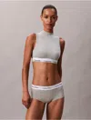 Calvin Klein Women's Icon Cotton Modal Lightly Lined Mockneck Bralette In Gray