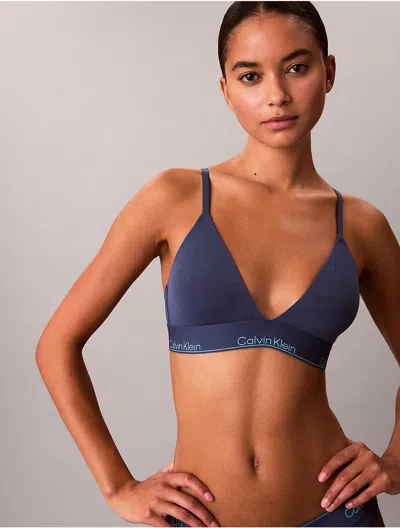 Calvin Klein Women's Icon Cotton Modal Lightly Lined Triangle Bralette In Blue