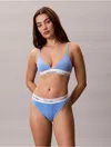 Calvin Klein Lightly Lined Racerback Bralette In Blue