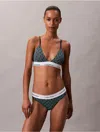 Calvin Klein Women's Icon Cotton Modal Lightly Lined Triangle Bralette In Green