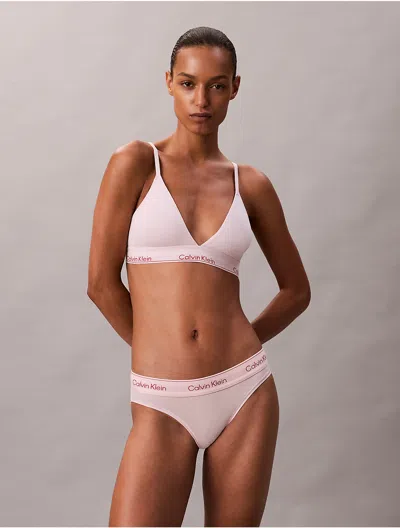 Calvin Klein Women's Icon Cotton Modal Lightly Lined Triangle Bralette In Pink
