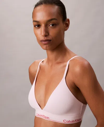 Calvin Klein Women's Icon Cotton-modal Lightly Lined Triangle Bralette Qf8498 In Pink