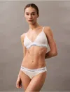 Calvin Klein Women's Icon Cotton Modal Lightly Lined Triangle Bralette In Steady Stripe+pelican
