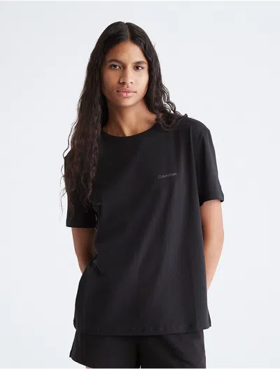 Calvin Klein Women's Icon Cotton Modal Lounge Crewneck T-shirt In Black