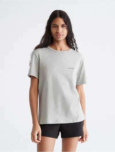 Calvin Klein Women's Icon Cotton Modal Lounge Crewneck T-shirt In Gray