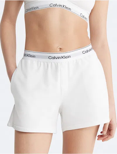 Calvin Klein Women's Icon Cotton Modal Lounge Sleep Shorts In White