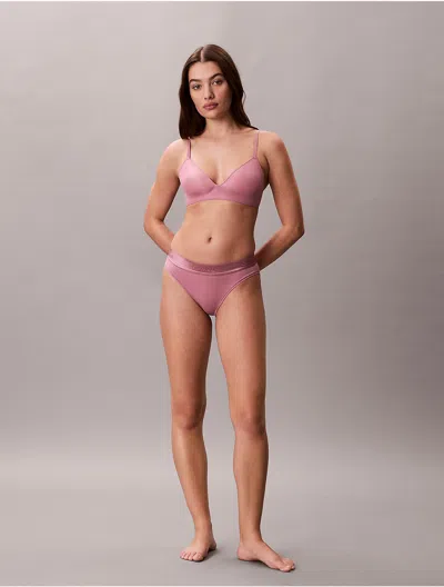 Calvin Klein Women's Icon Cotton Modal Metallic Bikini In Pink