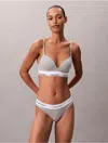 Calvin Klein Women's Icon Cotton Modal Plunge Bra In Gray