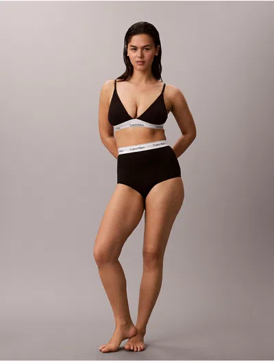Calvin Klein Women's Icon Cotton Modal Shapewear Boyleg Brief In Black