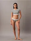 Calvin Klein Women's Icon Cotton Modal T-shirt Bralette In Leader Stripe/grey Heather