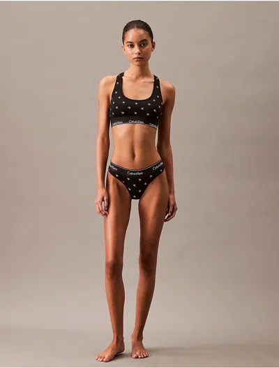 Calvin Klein Women's Icon Cotton Modal Thong In Black