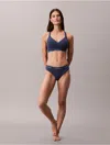 Calvin Klein Women's Icon Cotton Modal Thong In Blue