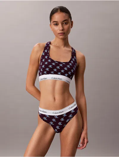 Calvin Klein Women's Icon Cotton Modal Thong In Purple