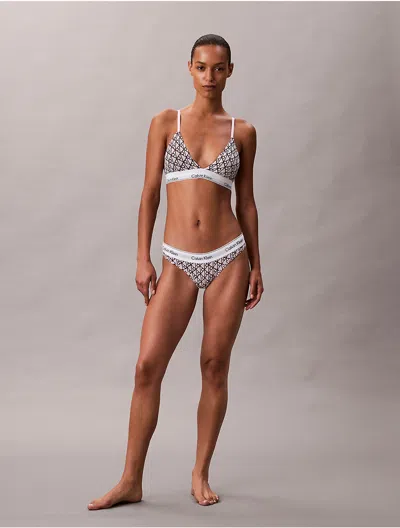 Calvin Klein Women's Icon Cotton Modal Thong In Gray