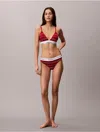 Calvin Klein Women's Icon Cotton Modal Thong In Red
