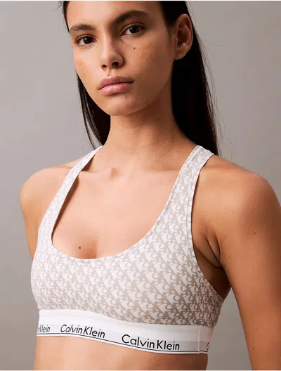 Calvin Klein Women's Icon Cotton Modal Unlined Bralette In Gray