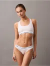 Calvin Klein Women's Icon Cotton Modal Unlined Bralette In Steady Stripe / Pelican