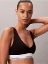 Calvin Klein Women's Icon Cotton Modal Unlined Triangle Bralette In Black