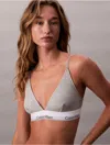 Calvin Klein Women's Icon Cotton Modal Unlined Triangle Bralette In Gray