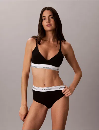 Calvin Klein Women's Icon Cotton Modal Wirefree Push Up Bra In Black