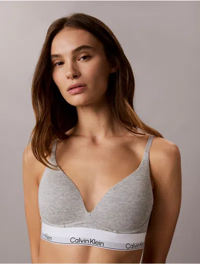 Calvin Klein Women's Icon Cotton Modal Wirefree Push Up Bra In Brown
