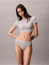 Calvin Klein Women's Icon Cotton Stretch Lightly Lined T-shirt Bralette In Gray