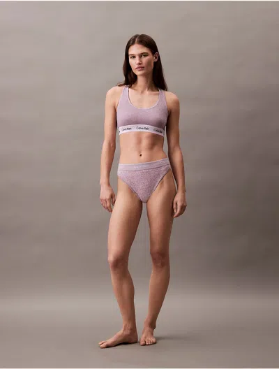 Calvin Klein Women's Icon Cotton Stretch Tanga In Purple