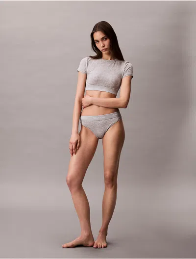 Calvin Klein Women's Icon Cotton Stretch Tanga In Gray
