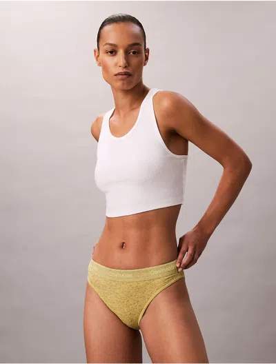 Calvin Klein Women's Icon Cotton Stretch Tanga In Gold