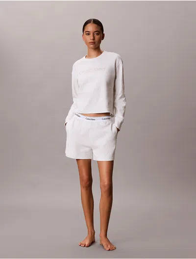 Calvin Klein Women's Icon Cotton Terry Sleep Shorts In White