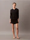 Calvin Klein Women's Icon Cotton Terry Zip Sleep Hoodie