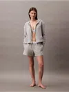 Calvin Klein Women's Icon Cotton Terry Zip Sleep Hoodie In Grey Heather