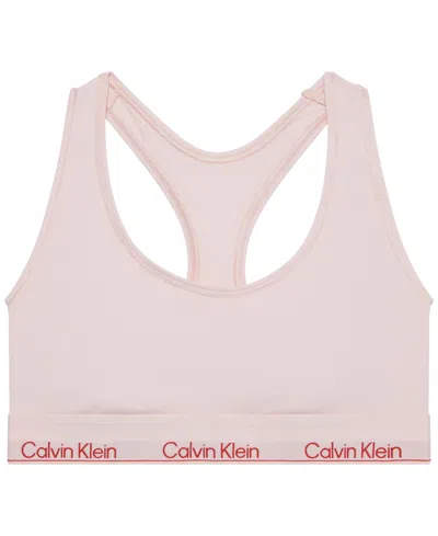 Calvin Klein Women's Icon Unlined Racerback Bralette Qf8493 In Pink