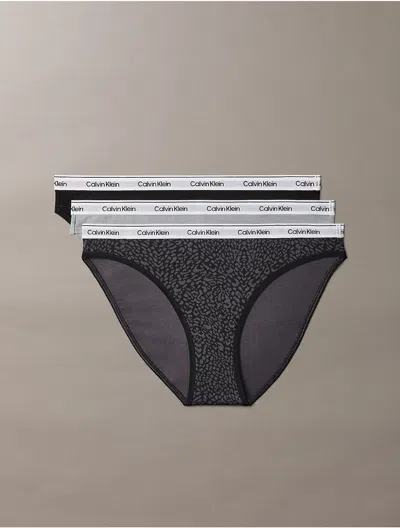 Calvin Klein Women's Icon Logo 3-pack Bikini In Black