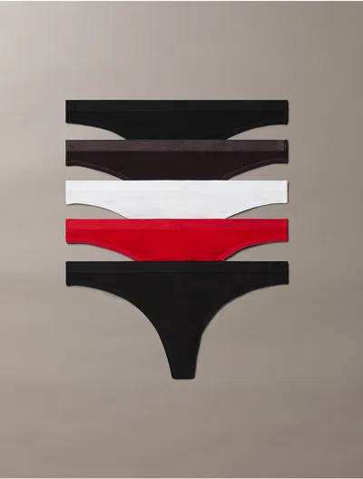 Calvin Klein Women's Icon Logo 5-pack Thong In Multi
