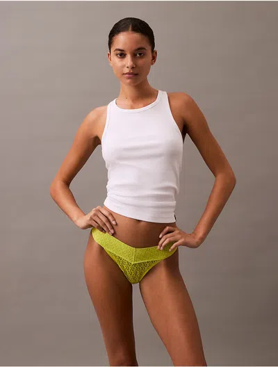 CALVIN KLEIN WOMEN'S ICON LOGO LACE THONG