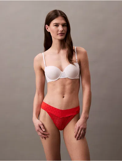 Calvin Klein Women's Icon Logo Lace Thong In Molten
