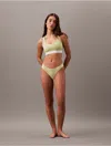 Calvin Klein Women's Icon Modal Mesh Thong In Green