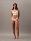 Calvin Klein Women's Icon Modal Mesh Unlined Bralette In Chalk