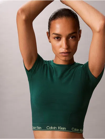 Calvin Klein Women's Icon Shapewear Slim T-shirt In Green