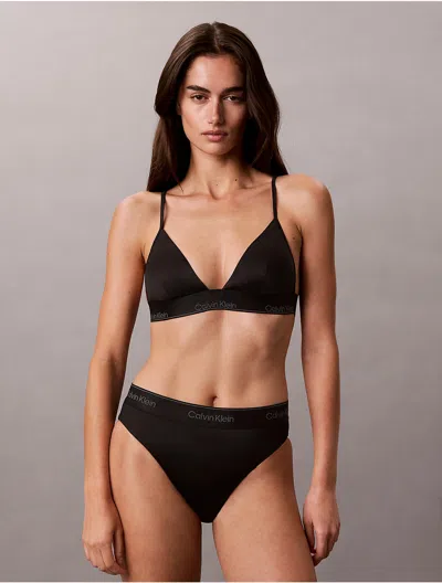 Calvin Klein Women's Icon Shine Swim Triangle Bikini Top In Black