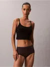 Calvin Klein Women's Ideal Cotton High Rise Brief In Brown