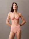 Calvin Klein Women's Ideal Cotton High Rise Brief In Luminous Peach
