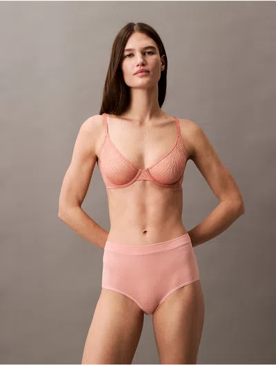 Calvin Klein Women's Ideal Cotton High Rise Brief In Luminous Peach