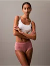 Calvin Klein Women's Ideal Cotton High Rise Brief In Red Grape