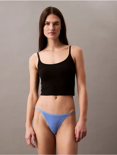 Calvin Klein Women's Ideal Cotton String Bikini In Glacier