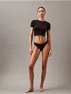 Calvin Klein Women's Ideal Cotton Thong In Black