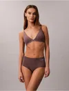 Calvin Klein Women's Ideal Micro Mid Rise Cheeky Brief In Brown
